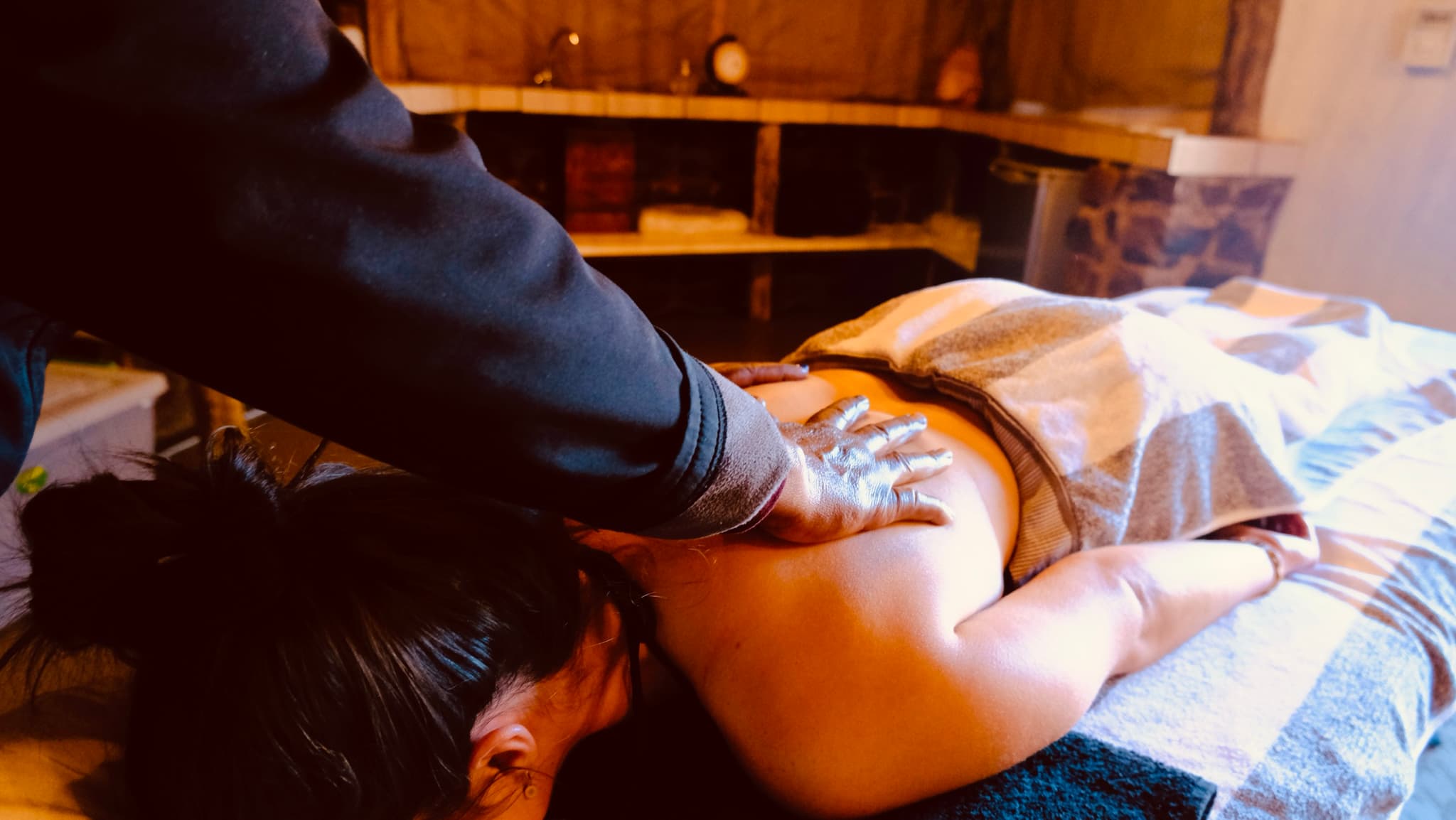 Spa massage in the RiverNest treatment room